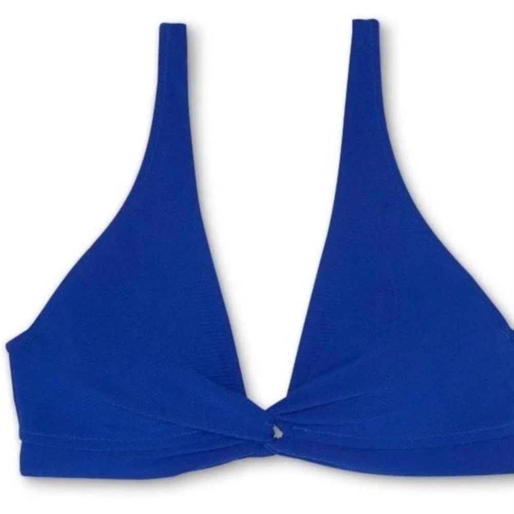 NWT Women's Blue Twist-Front Bikini top - Picture 2 of 11